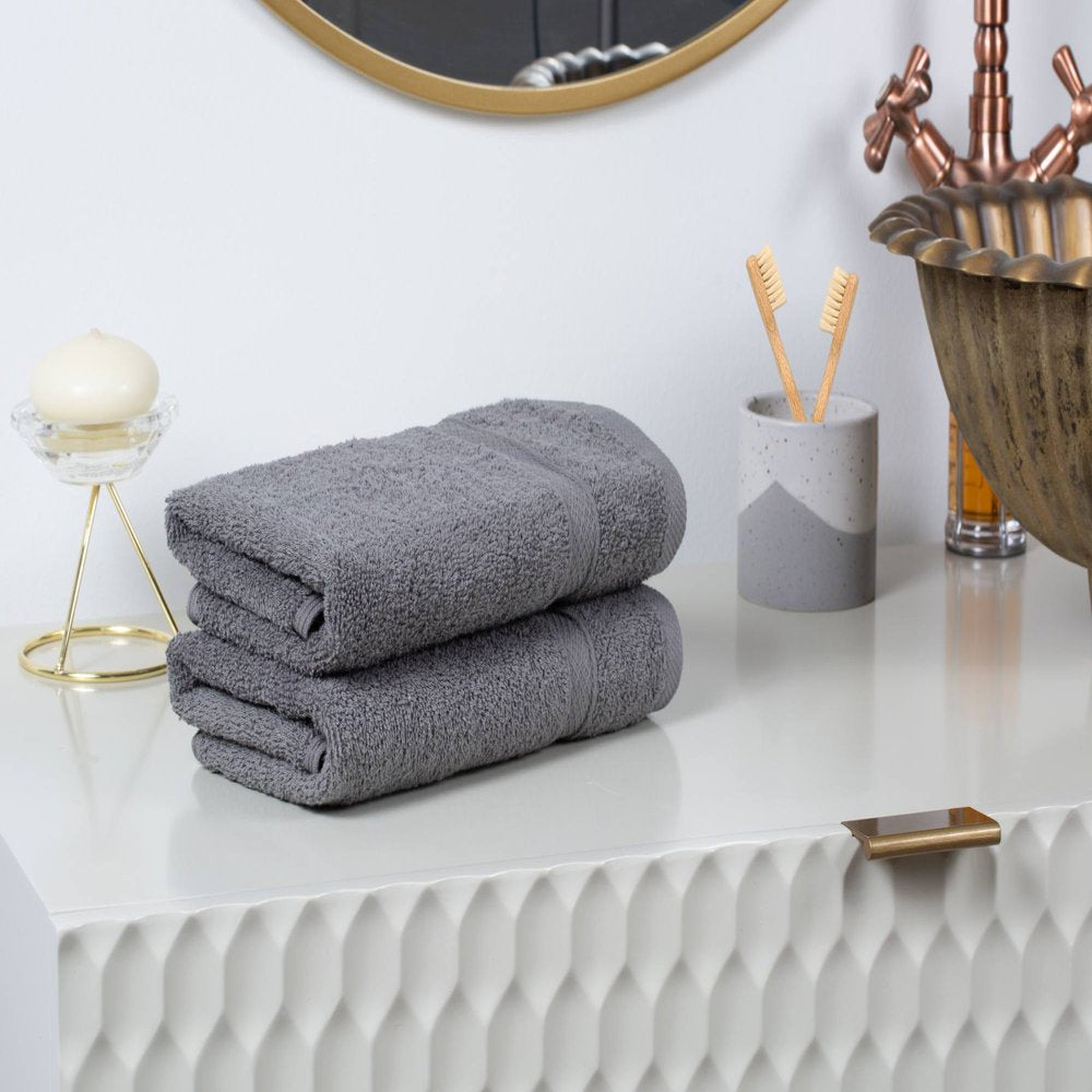 Grey 8 Pack Towel Set - 2 Bathroom Towels, 2 Hand Towels, 4 Wash Cloths Bathroom Sets 