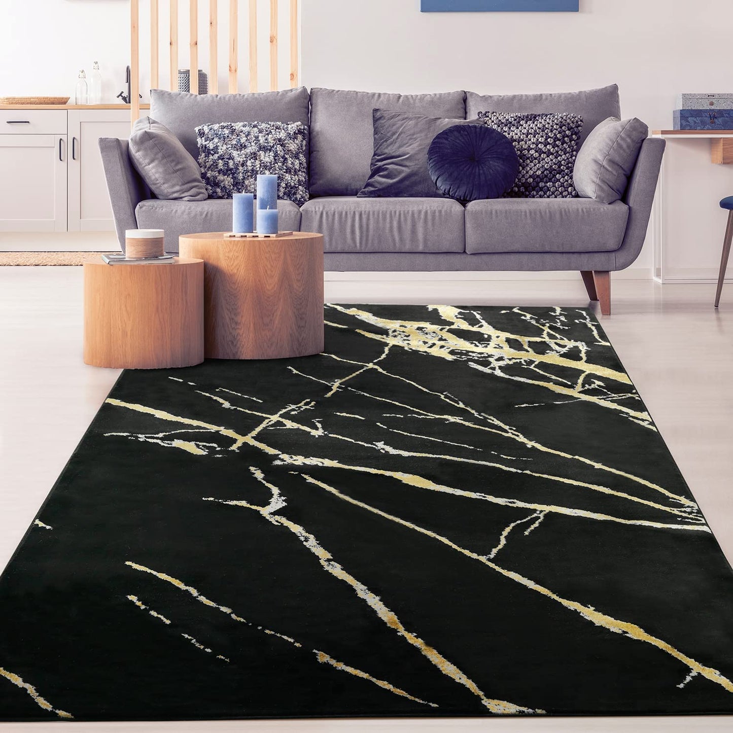  Marble Abstract Modern Indoor Rug 