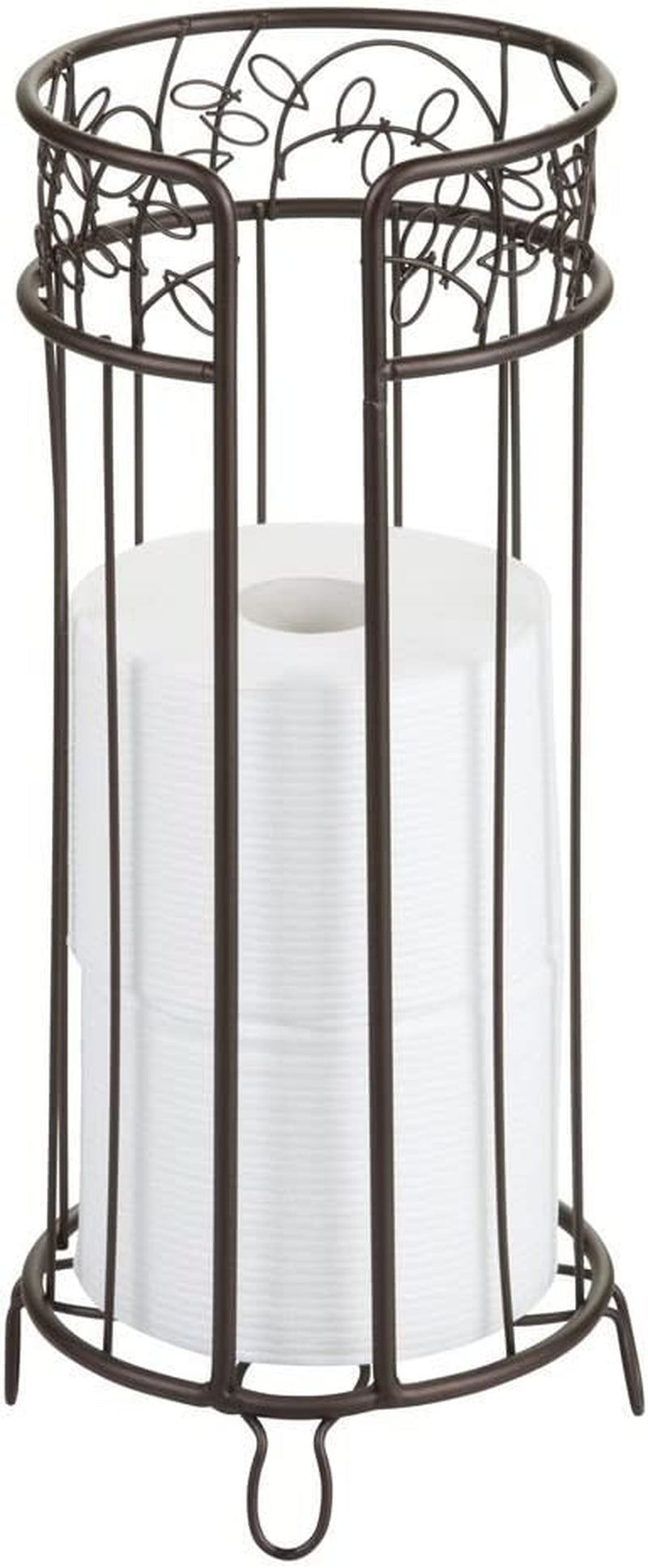 Bronze Metal Tissue Holder Stand – Holds 3 Rolls of Toilet Paper